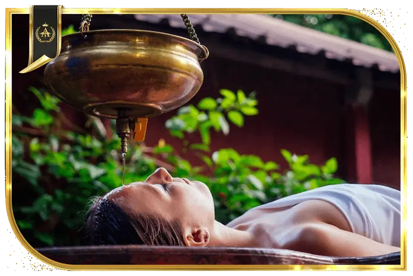 girl taking ayurveda treatment